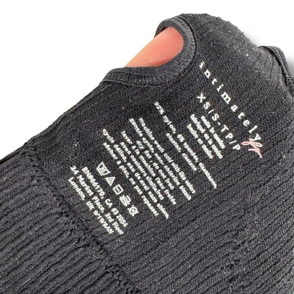 Free People Kick Back Ribbed Seamless Cami Bra Bralette, Black, Size XS/S - Picture 9 of 12